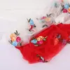 Bufanda Larga de Seda Bordada con Rosa Dorada para Mujer, Chal de Hilo de Belleza de Doble Capa, Encaje, Bufanda Versátil para Primavera, Otoño e Invierno