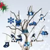Copo de Nieve de Madera Decorativo Navideño Etiqueta Colgante de Enano Señal Decorativa para Árbol de Navidad con Cuerda para Fiesta de Navidad