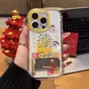 Fortune Xiaoxin Adecuado para Apple 17 Hilo de Pluma Crema Funda de Teléfono iPhone 16 Pro Max Dibujos Animados Modelos 15/14