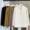Talla grande para mujer otoño e invierno nuevo abrigo de temperamento 200 kg hermana gorda Joker cálido encaje terciopelo camisa base 5073