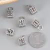 Pingente Quadrado Dupla Felicidade Prata Esterlina S925 Vintage Vazado Prata Tailandesa Acessórios Caractere Xi Material para Contas Artesanais DIY Atacado