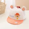 Chapéu infantil orelhas de urso super fofo boné de beisebol primavera e verão malha coreana boné infantil com combinação de cores