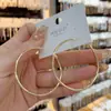 Elegantes pendientes de aro de metal con aguja de plata para mujer, con atmósfera personalizada, de celebridades de Internet, con aguja de plata, joyería sencilla de moda para el día a día.