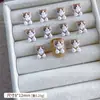 Decoraciones de Arte para Uñas de Dibujos Animados de Gatitos y Peces, Lindos Accesorios 3D de Resina Color Café con Leche, Accesorios para Uñas Portátiles, Gatos Famosos de Internet
