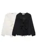 Productos nuevos transfronterizos 2024 estilo europeo y americano para mujer comercio exterior al por mayor ZRA en stock diseño de moda camisa decorativa laminada