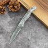 Cuchillo plegable transfronterizo de acero de Damasco de alta dureza, cuchillo de supervivencia portátil de autodefensa, cuchillo de carne de mano