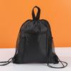 Mochila con cordón de poliéster con cremallera, bolsa deportiva de almacenamiento, impresión a color, logotipo publicitario, bolsa de viaje con cordón para ropa