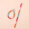 Llavero con anilla y correa de color macarrón en bloques, correa corta tejida fresca para teléfono, accesorio DIY, disponible para dropshipping