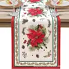 Camino de mesa navideño transfronterizo, mantel largo festivo con estampado navideño, nuevo diseño para el hogar, comedor, sala de estar, mesa de comedor y mesa de centro