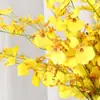Orquídea Danzante Flor Artificial de Alta Calidad 4 Ramas Oncidium Phalaenopsis Decoración de Boda Flor Falsa Artificial Planta Verde Artificial Venta al por Mayor