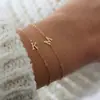Nuevo Pulsera de Acero Inoxidable A-Z de Amazon, 26 Letras Inglesas Colgante Doble Mini Letra Pequeña