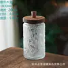 American Acacia Wood Carved Mason Storage Jar Cozinha Selada Coarsegment Garrafa Selada Transparente Mason Garrafa De Vidro Selada