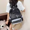 Mochila estilo universitario para estudiantes universitarias, mochila de lunares estilo coreano, mochila escolar transparente de gran capacidad, mochila escolar linda para niña