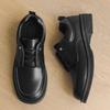 Zapatos Derby de Punta Cuadrada para Hombre, Suela Gruesa Aumentadora de Altura Estilo Británico Negro Negocios Formal Casual Juvenil Retro Para Ir al Trabajo Zapatos de Cuero