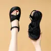 Sandalias de Plataforma para Aumentar Altura para Mujer 2026 Nuevo Estilo de Verano Punta Abierta Estilo Francés Tacón Grueso Sandalias de Playa para Mujeres Bajitas