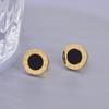 Pendientes romanos de acero de titanio de 18 quilates con diseño dorado, ligeros y bonitos, de lujo, E17, venta al por mayor, oferta transfronteriza