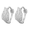 [Toma real] aretes de hoja elegantes europeos y americanos populares transfronterizos de diamantes completos, aretes de hoja de circonita incrustada, aretes de aro