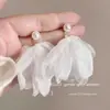 Pendientes Súper Hada de la Costa, Pendientes de Chifón Floral con Diseño de Pétalos de Nicho, Dulces Falsos, Pendientes Suaves y de Alta Gama con Elegancia