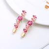 Accesorios para el Cabello Lacados Más Vendidos en Stock: Pinzas para el pelo de aleación para mujer, Pinzas de rana pintadas, Pinzas laterales florales, Adornos para el flequillo con pedrería