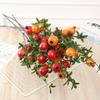 Flor de Simulación Seis Cabezas Rama de Fruta de Granada Decoración Suave para el Hogar Fruta de Espuma Flor Artificial Flor de Pie con Tallo Largo Rama de Flor Decoración Adorno de Arreglo Floral