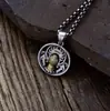 Colar com Pingente de Buda Pequeno Fofo Personalidade Vintage Fosco Prata S925 Joias de Prata Atacado
