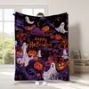 2025 Nuevo Fantasma Rosa de Halloween Manta de Halloween Manta de Halloween Thriller Transfronteriza Manta tipo Throw de Amazon