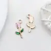 1 Gota de Aceite Rosa DIY Accesorios de Joyería Hechos a Mano Aleación Pequeño Colgante Aretes Aretes Colgante de Collar Material