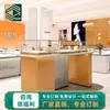 Centros Comerciales Mostradores de Oro y Joyería, Vitrinas de Madera Maciza Lacada Multicapa con Vidrio, Luces y Acero Inoxidable, Hecho a Medida por el Fabricante Original