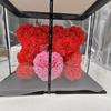 Flor Eterna Unicórnio Urso Rosa Caixa de Presente Transparente em PVC Natal Dia dos Namorados Caixa de Presente de Rosa de Espuma Buquê