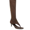 Botas de Punta Abierta con Clip Marrones para Hombrecito Tacón Fino Tacón Alto Clip Pie Cibernético Celebrante Altas Delgadas Botas Sandalias Largas
