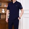 Roupa de Verão para Pai Homens de Meia-idade e Idosos Camiseta de Manga Curta Roupa Esportiva Tamanho Grande Roupa Casual Masculina Verão Novo Fina