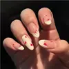 Uñas Artísticas de Nuevo Estilo Uñas Portátiles con Estrellas Rojas, Puntas de Uñas de Alta Gama, Puntas de Uñas Pre-Diseñadas de Moda, 30 Piezas con Variaciones de Tamaño