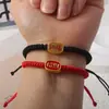 Pulsera trenzada de nudo de oro para pareja, para el año de nacimiento, atrayendo riqueza y fortuna, cuerda roja rica y caprichosa, cuerda negra, pulsera para estudiantes de lugar escénico