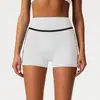 Shorts Esportivos de Bloco de Cor Cintura Alta Secagem Rápida Estilo Europeu e Americano, Shorts Casuais de Yoga Bumbum de Pêssego, Shorts Apertados para Corrida e Fitness