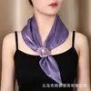 Bufanda de Seda con Flor de Rosa de Gasa Ligera Estilo Nuevo, Bufanda Decorativa Elegante y Versátil para Madres, Cinta de Moda de Gama Alta para Mujeres