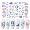 Adesivos de Unhas Quentes Transfronteiriços ins Europeus e Americanos Papai Noel Alce Floco de Neve Abóbora Caveira Cola Atrás Adesivos de Unhas
