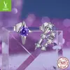 Pendientes de plata de ley 925 bañados en platino con doce constelaciones y diseño de nicho femenino con estrella Mang, estilo europeo y americano, sencillos.