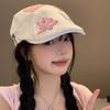 Gorra de Visera Estilo Japonés Gato Lindo para Mujer Y2K Versátil Adelgazante Facial Boina Retro Circunferencia de Cabeza Grande Gorra de Pintor Moderna