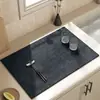 Alfombrilla Drenante de Encimera de Cocina de Gama Alta, Alfombrilla para Fregadero Absorbente de Agua de Secado Rápido de Tierra de Diatomeas, Alfombrilla Antideslizante de Aislamiento Térmico Estilo Americano