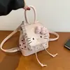 Mochila Retro Americana de Gatito para Mujer, Estilo Coreano Estampado de Leopardo Diseño de Nicho Dibujos Animados Linda Mochila de Gran Capacidad
