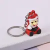Chaveiro Criativo de Natal com Papai Noel, Árvore de Natal e Alce Desenho Animado Fofo Borracha Macia de PVC Pingente para Bolsa Presentes Promocionais