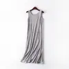 Vestidos Chaleco de Modal para Mujer de Verano Base Vestido Largo Talla Grande Holgado Camisón Pijama Delgado Ropa de Casa