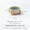Tigela Simples Fosca de Borda Reta com Suporte Vertical de Bambu, Tigela Cerâmica Doméstica para Pet, Tigela para Gato, Tigela para Cachorro, Tigela para Gato Antiderrapante