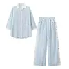AliExpress Venta Caliente Transfronteriza Primavera 2026 Nuevo Conjunto Casual Elegante de Mujer con Estampado de Rayas