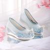 Zapatos Hanfu Originales de Primavera y Verano con Zapatos Acolchados de Traje Antiguo, Zapatos Bordados con Perlas, Zapatos Antiguos Mejorados Bordados de Hada