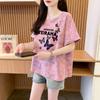 Camiseta de Manga Curta com Design Tie-Dye Super Quente 2025 para Mulheres, Fashion e Personalizada, Blusa Casual Solta Estampada que Cobre o Corpo