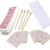 Suministro de papel para depilar cera tamaño grande, mediano y pequeño palito de belleza desechable palito de cera para depilar compatible con palito de cera paquete conveniente de 50 piezas