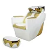 Silla de champú móvil, silla de peluquería dorada de lujo ligero, silla de lavado de salón de alta gama, cama de champú semi-reclinable