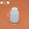 Frasco de reagente translúcido de boca larga de 50-2000 ml com escala e tampa interna frasco de amostra de boca larga frasco secundário para pó
