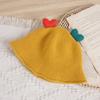 Ins Mismo Estilo Color Sólido Pequeño Cuerno de Amor Gorro de Pescador Tejido para Niños Otoño e Invierno Cálido Gorro de Bebé para Niñas